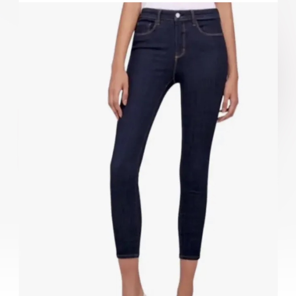 L'AGENCE Margot Women's Jeans High-Rise Skinny Ankle Midnight Blue Indigo